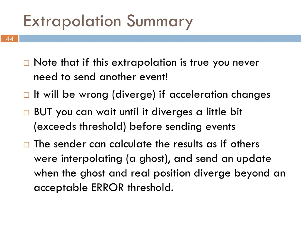 extrapolation summary