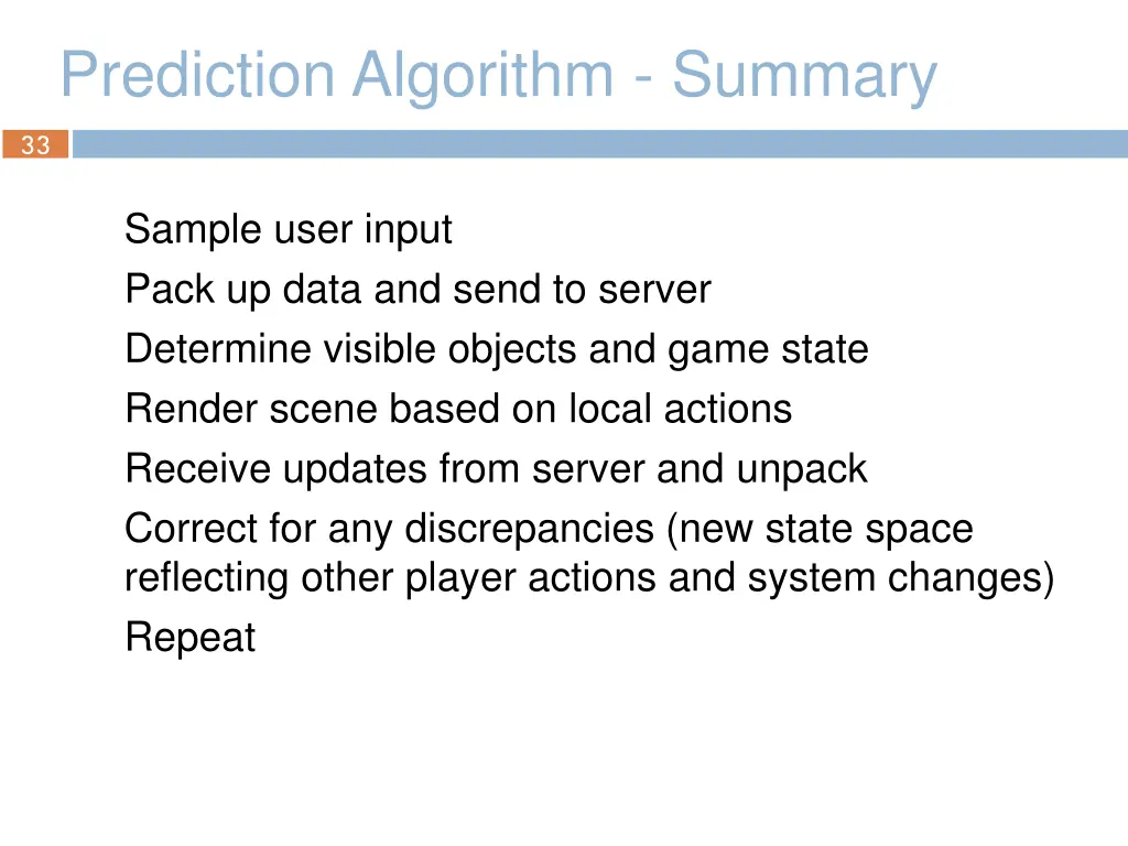 prediction algorithm summary