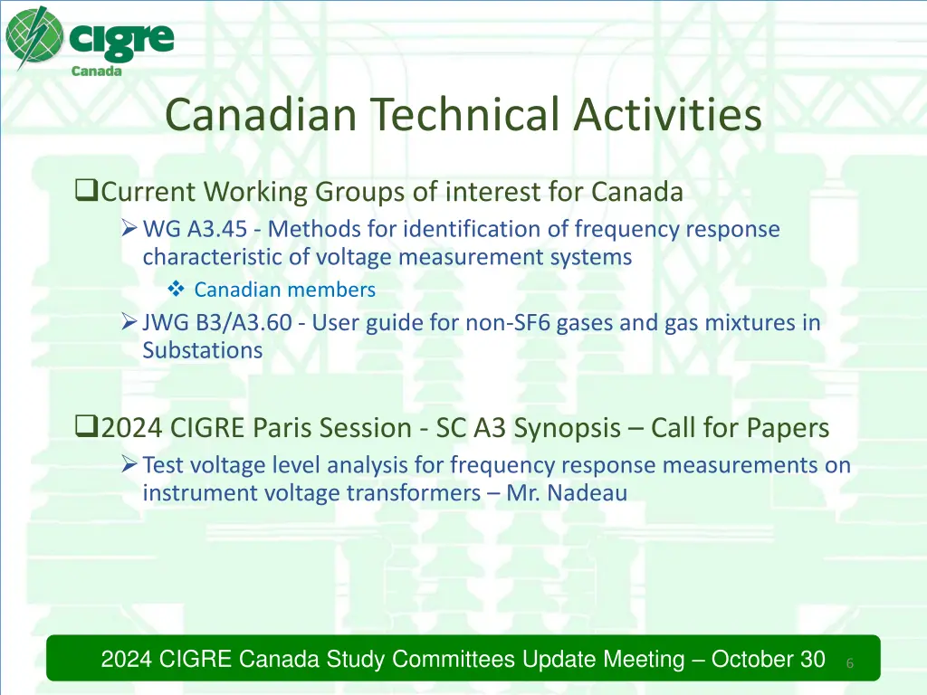 canadian technical activities