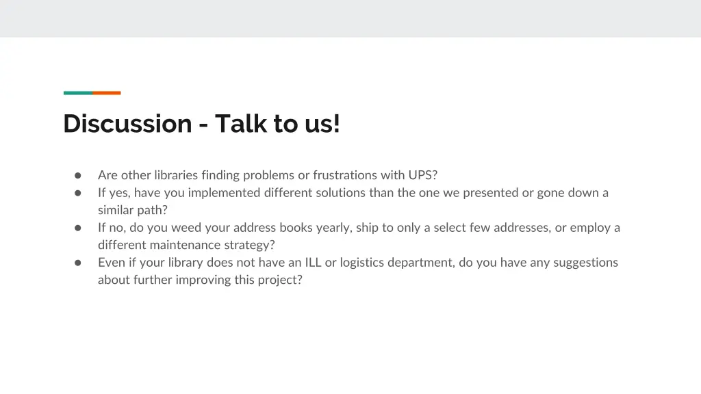 discussion talk to us