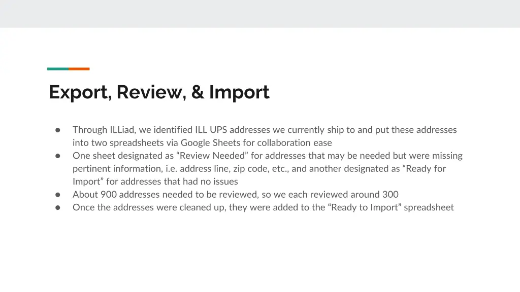 export review import