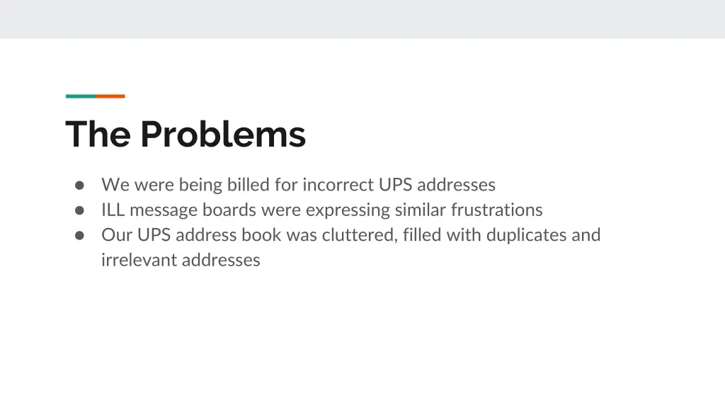 the problems
