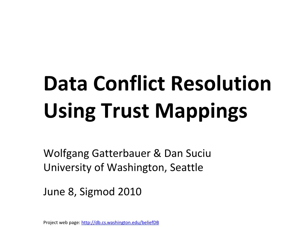 data conflict resolution using trust mappings
