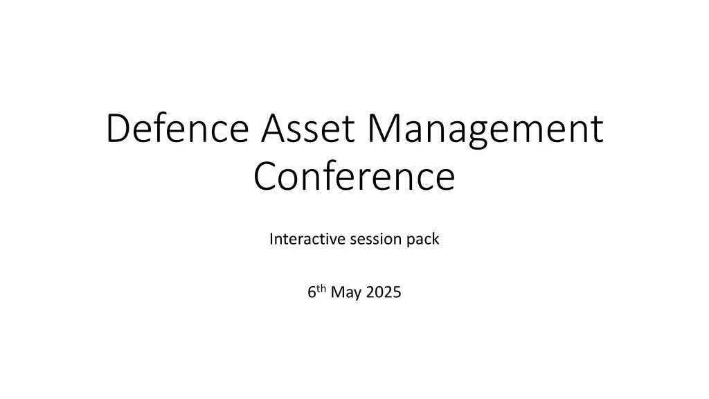 defence asset management conference