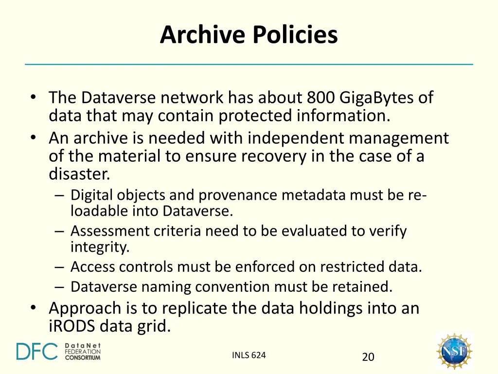 archive policies