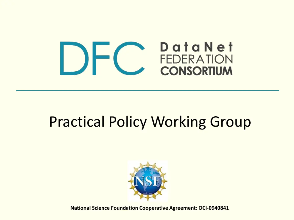practical policy working group