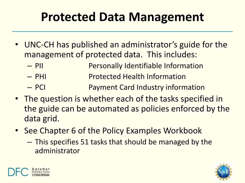 protected data management