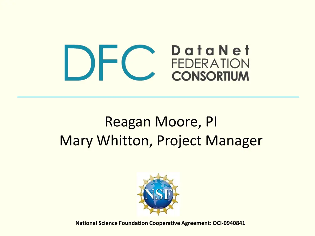 reagan moore pi mary whitton project manager