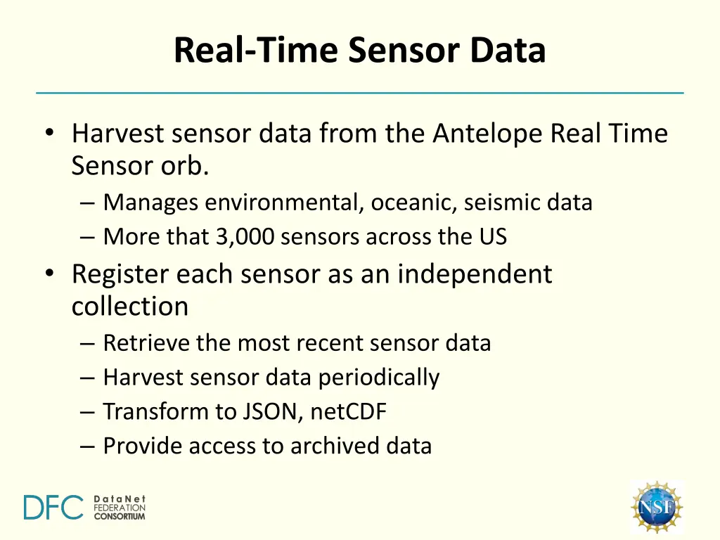 real time sensor data