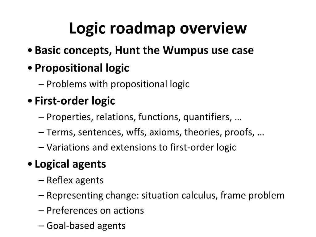 logic roadmap overview