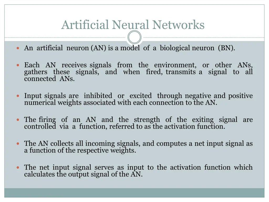artificial neural networks 3