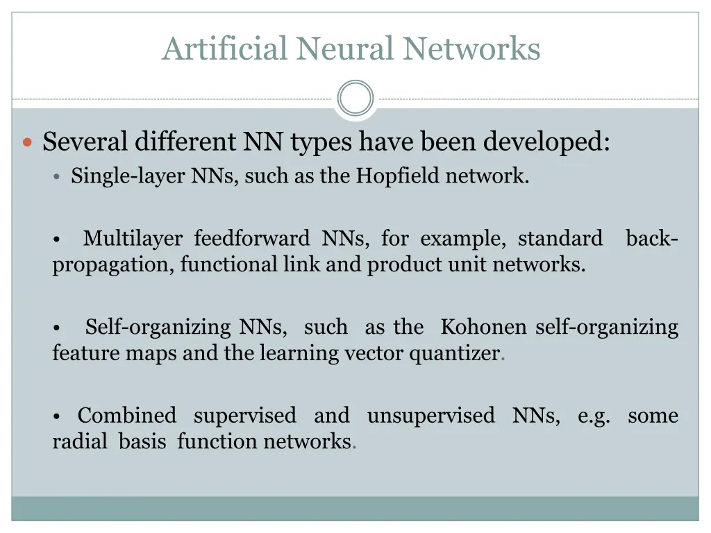 artificial neural networks 6