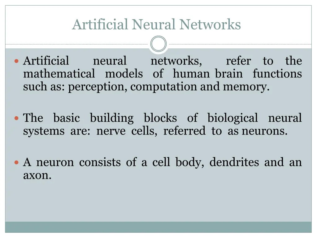 artificial neural networks