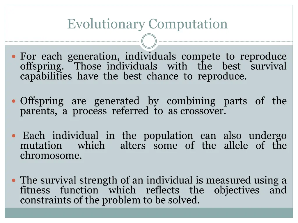evolutionary computation 1