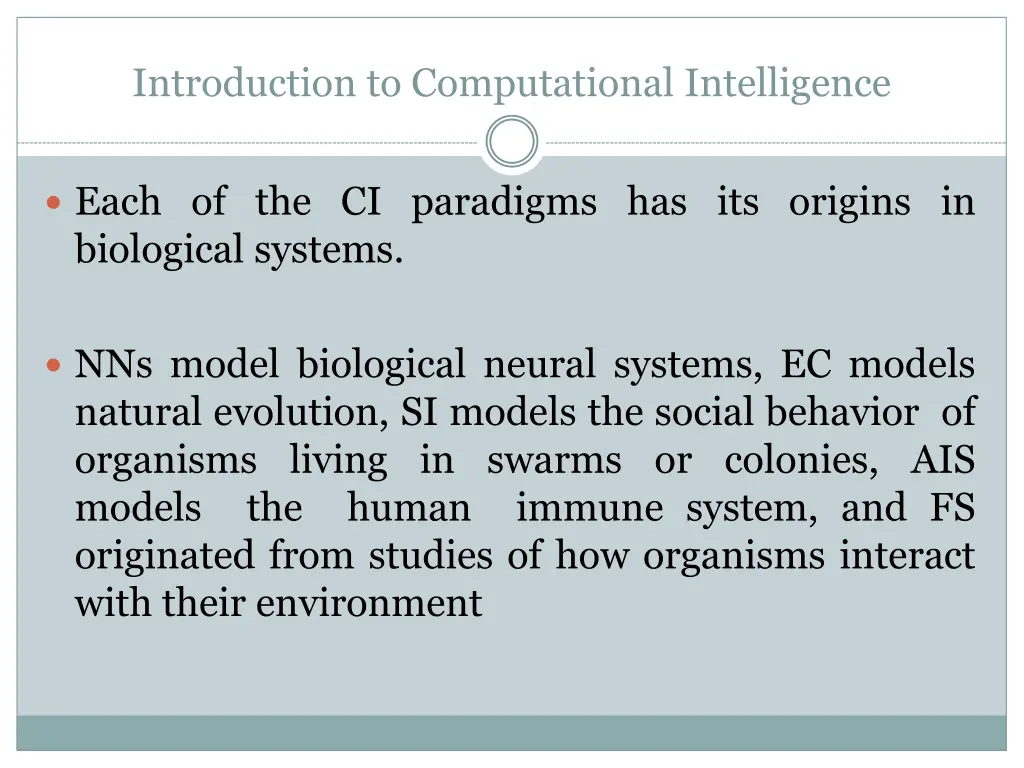 introduction to computational intelligence