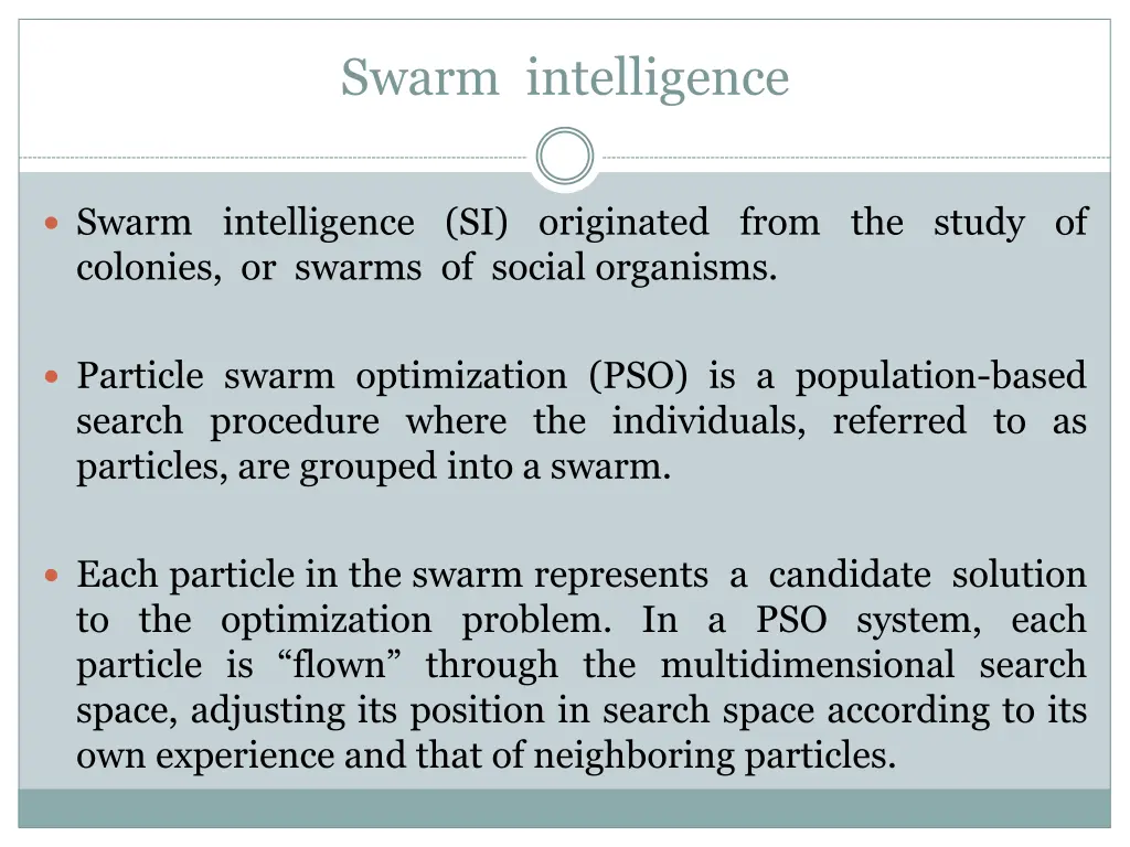 swarm intelligence
