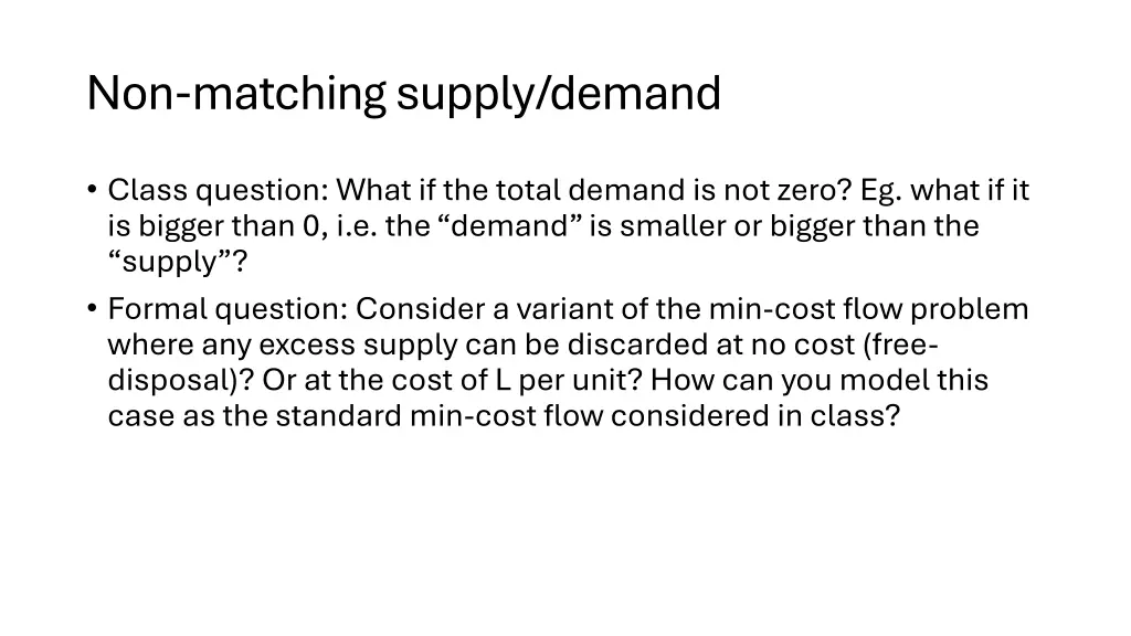 non matching supply demand