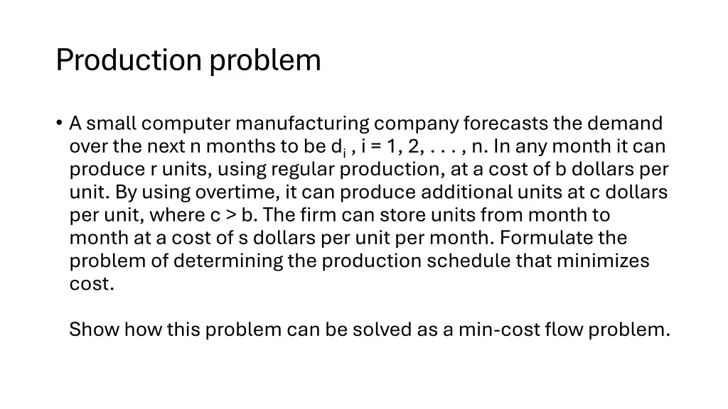 production problem