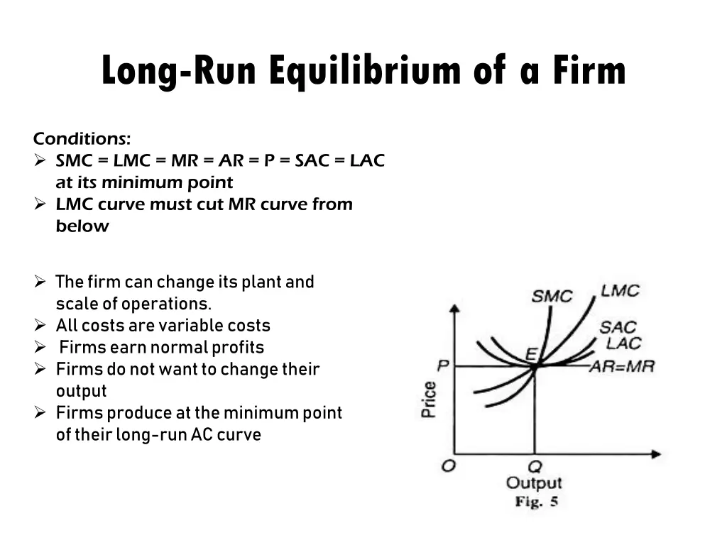 long run equilibrium of a firm