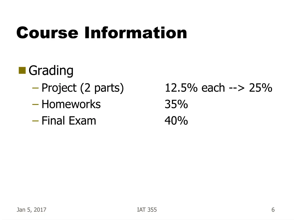 course information