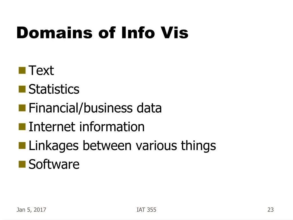 domains of info vis