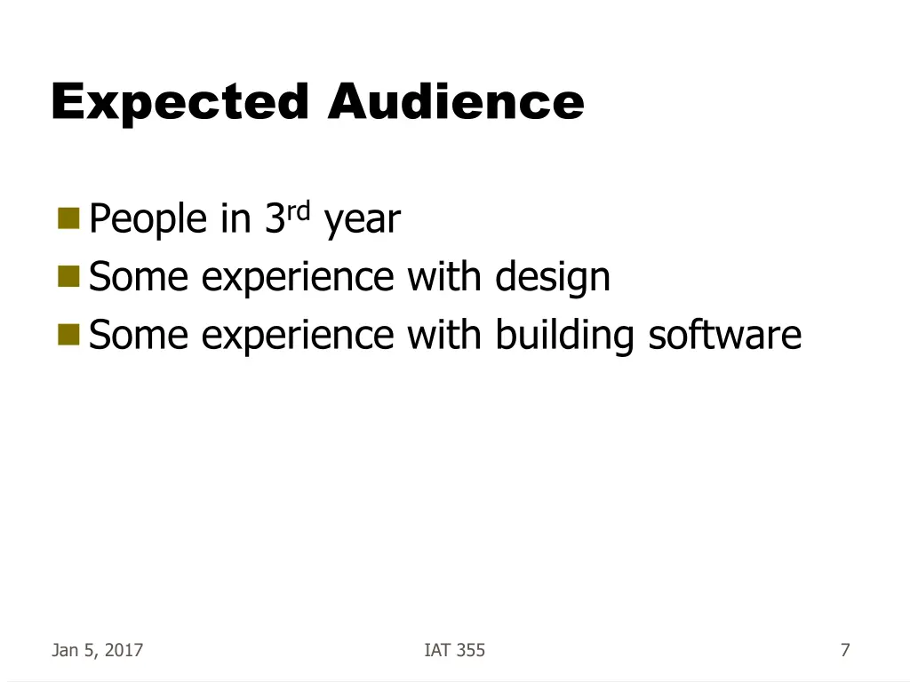 expected audience