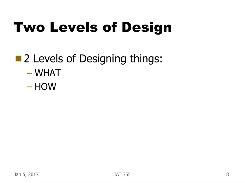two levels of design
