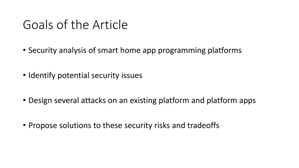 goals of the article