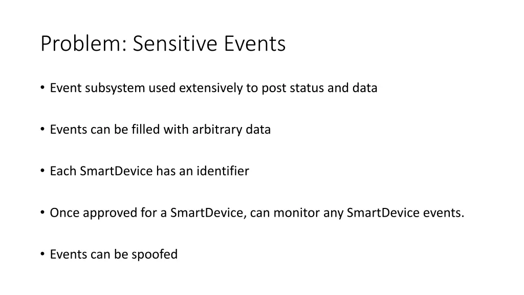 problem sensitive events