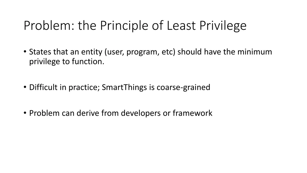 problem the principle of least privilege