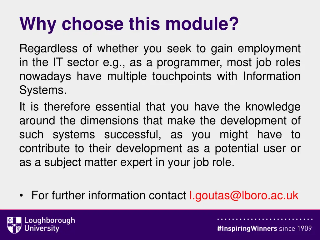 why choose this module