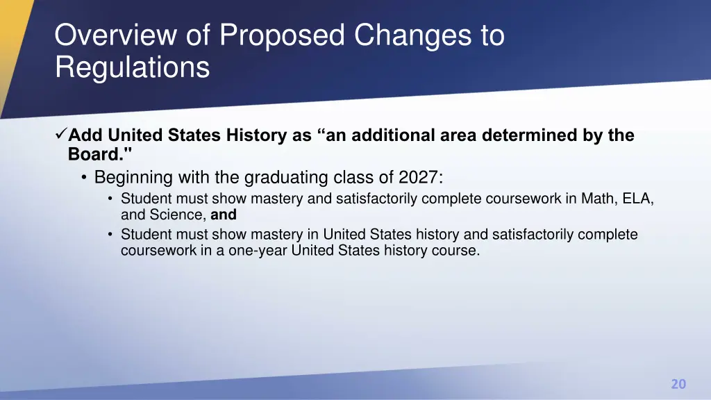overview of proposed changes to regulations 3