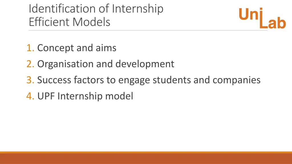 identification of internship efficient models