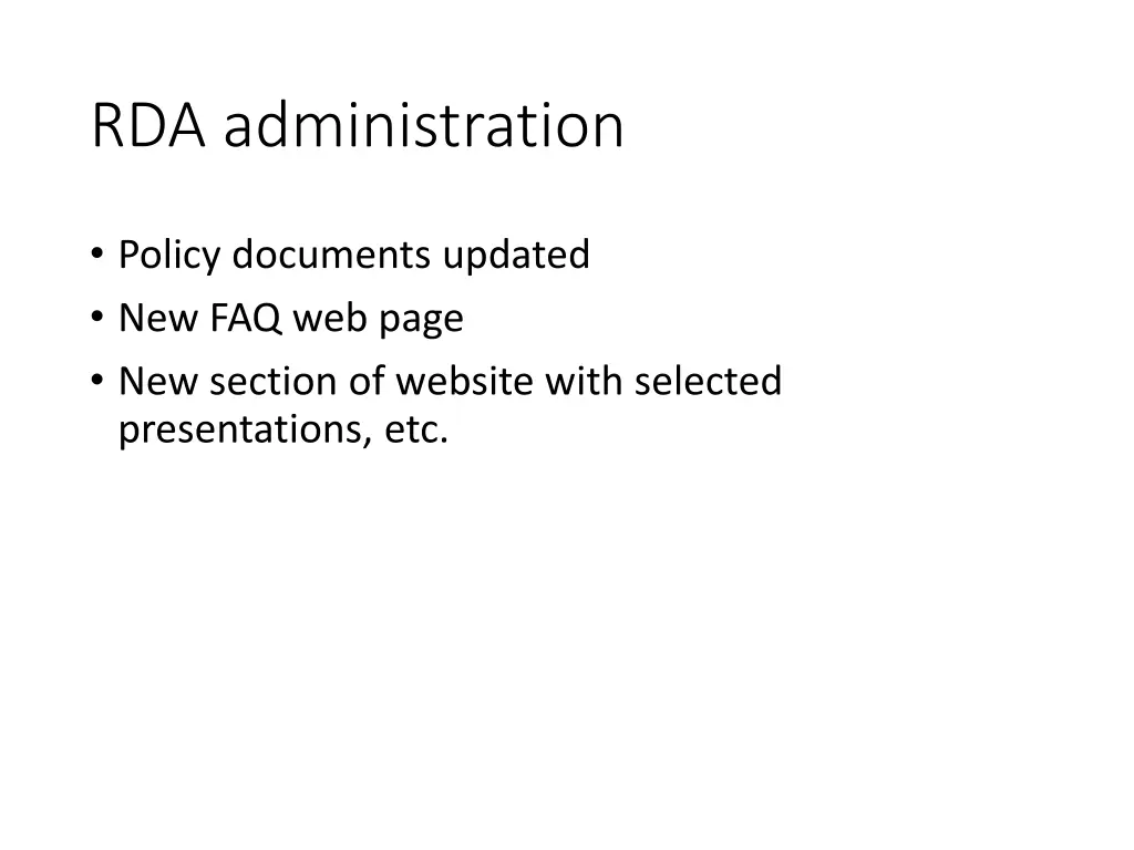 rda administration