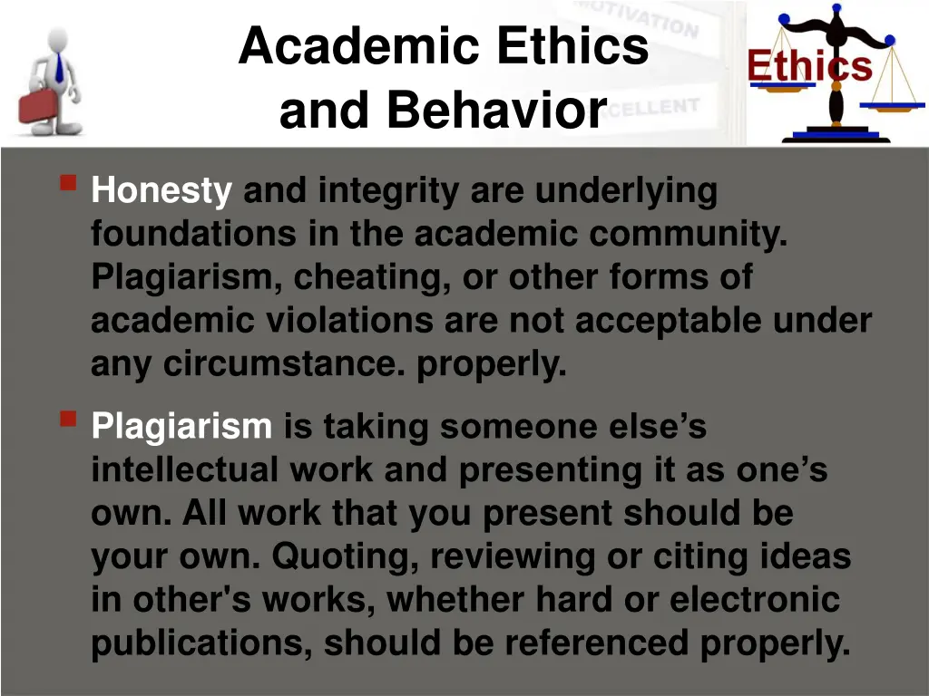 academic ethics and behavi or honesty