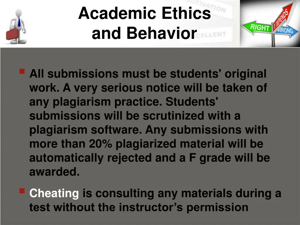 academic ethics and behavior