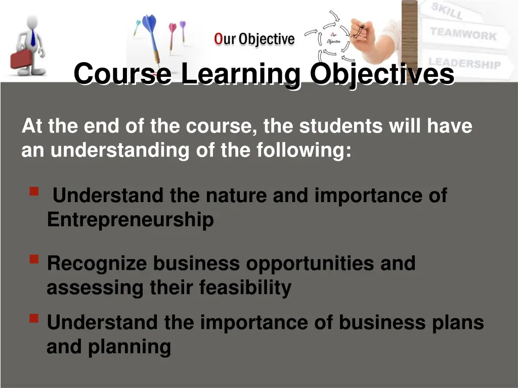 course learning objectives