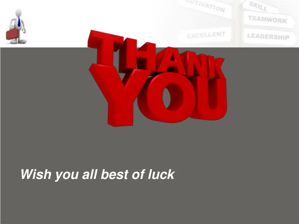 wish you all best of luck
