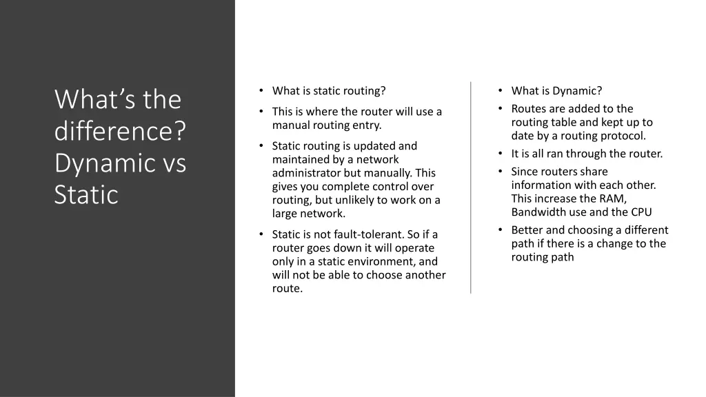 what is static routing