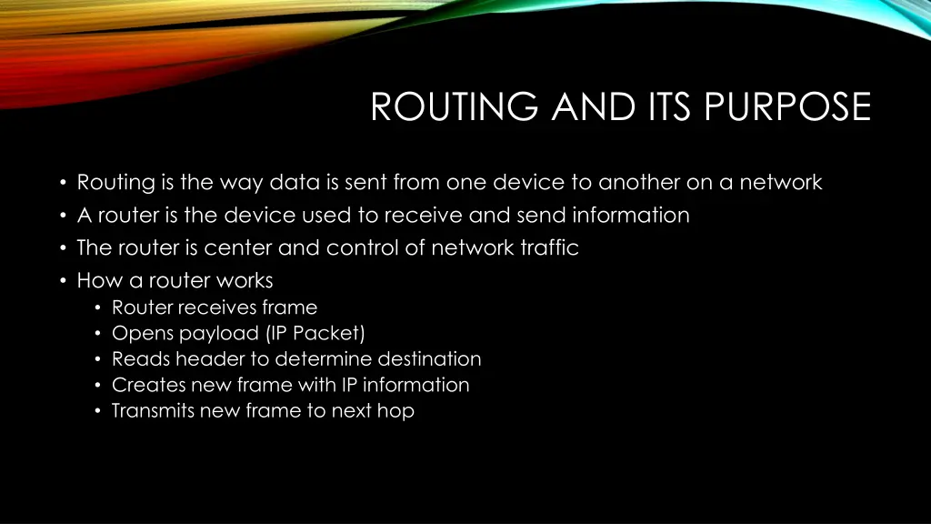 routing and its purpose