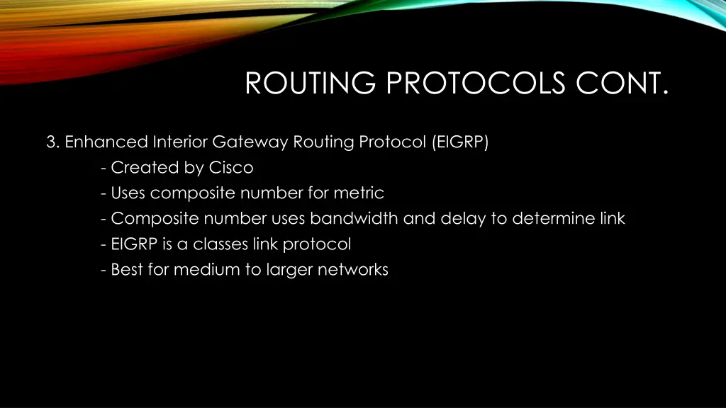 routing protocols cont