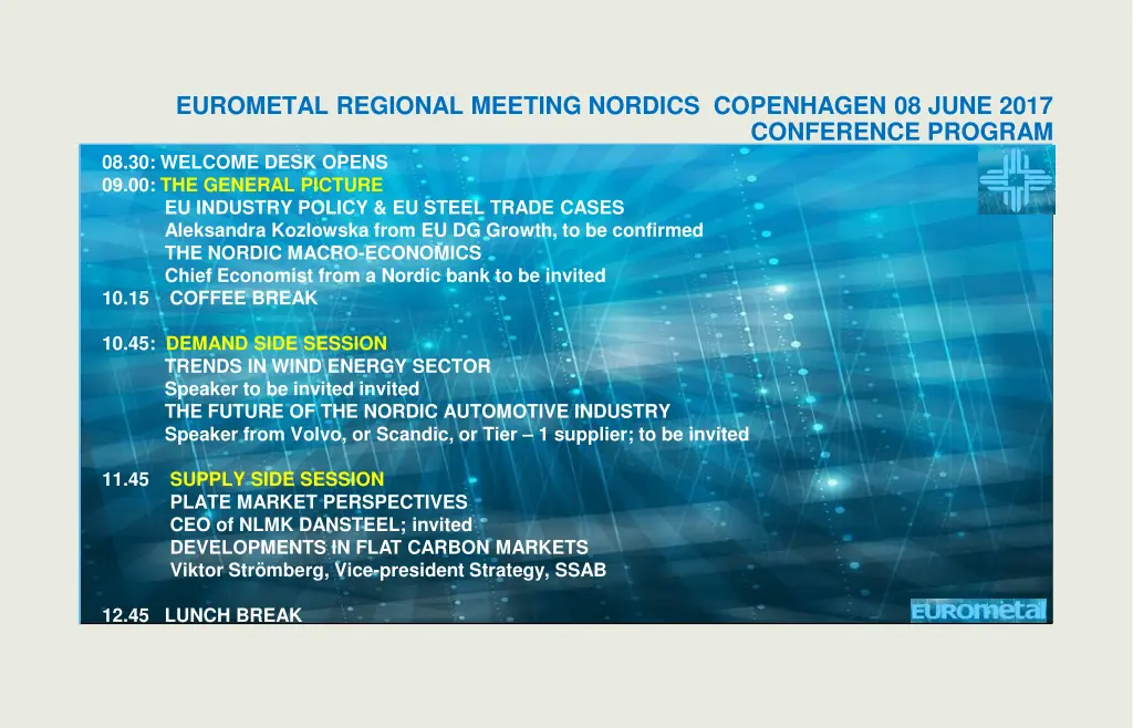 eurometal regional meeting nordics copenhagen
