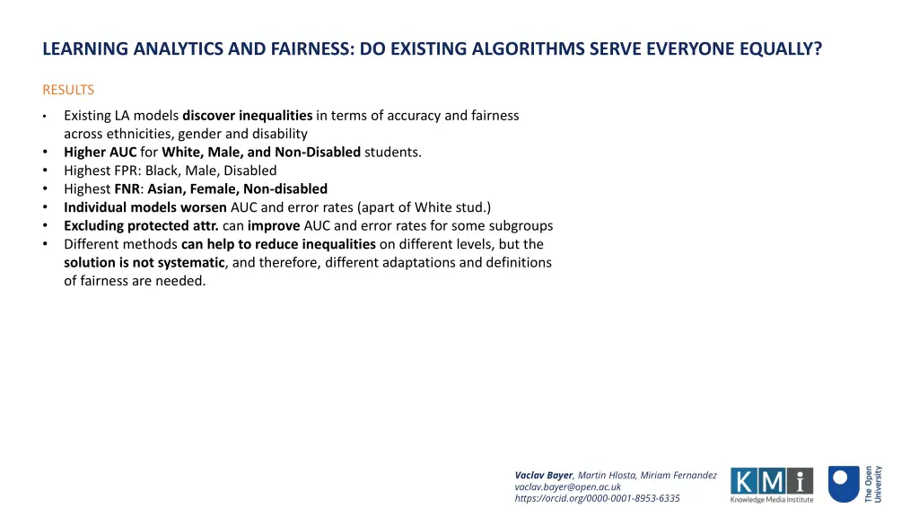 learning analytics and fairness do existing 6