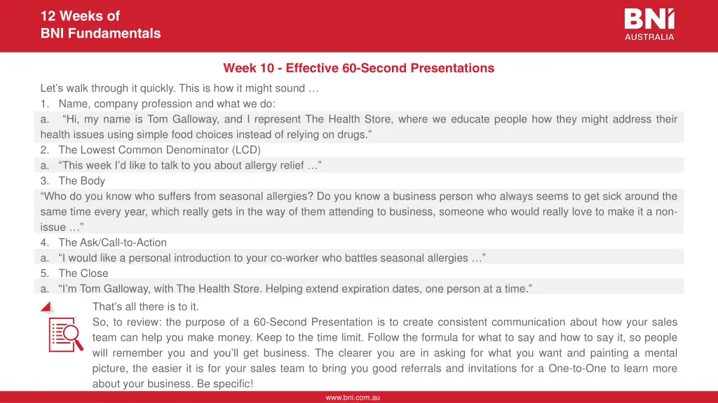 12 weeks of bni fundamentals 18