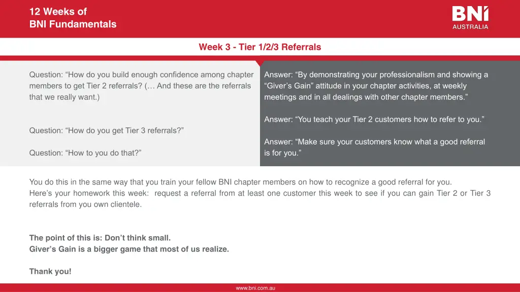 12 weeks of bni fundamentals 5