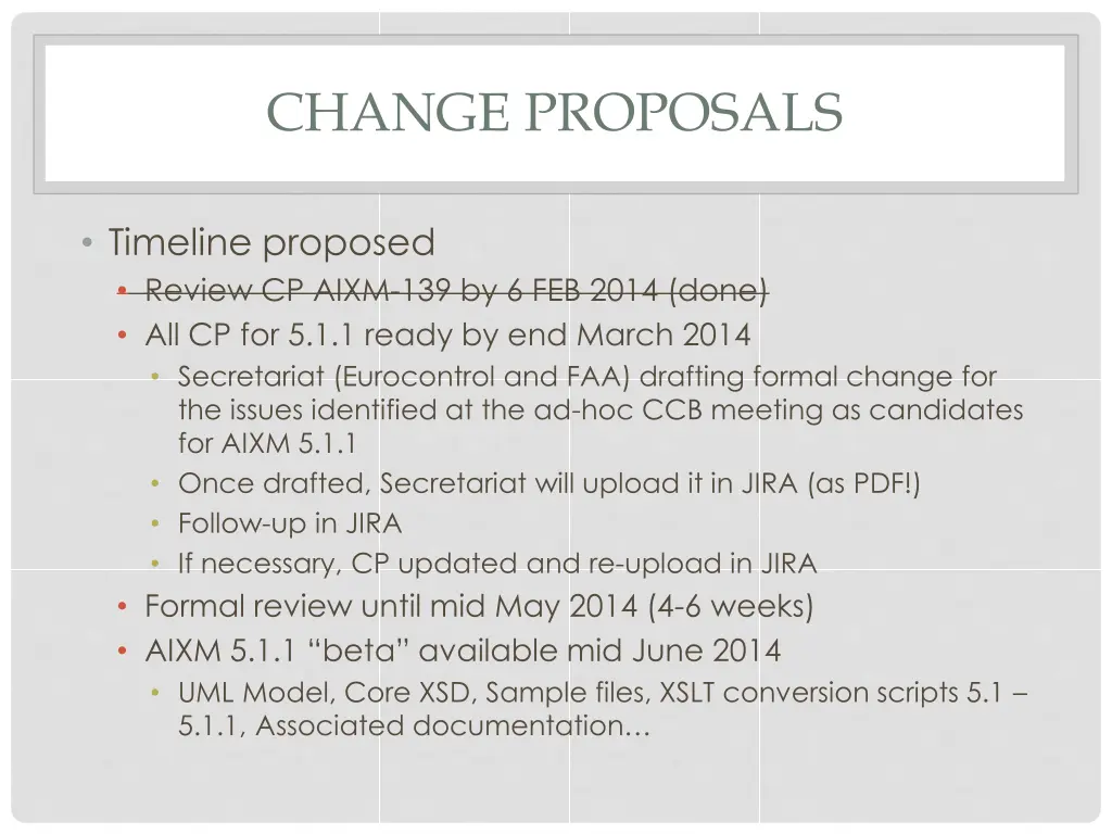 change proposals