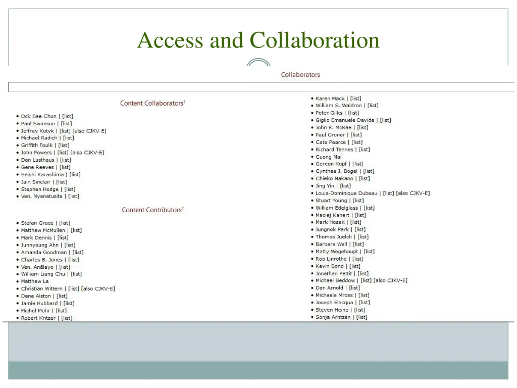 access and collaboration