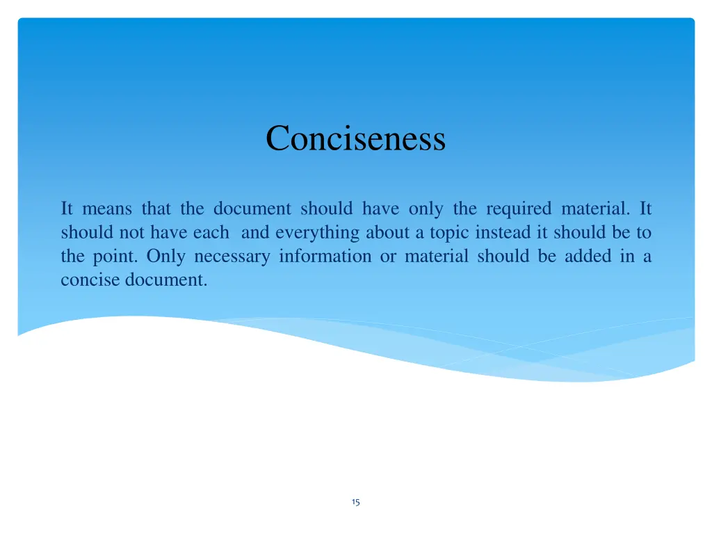 conciseness