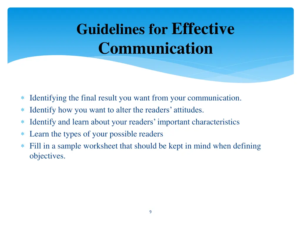 guidelines for effective communication