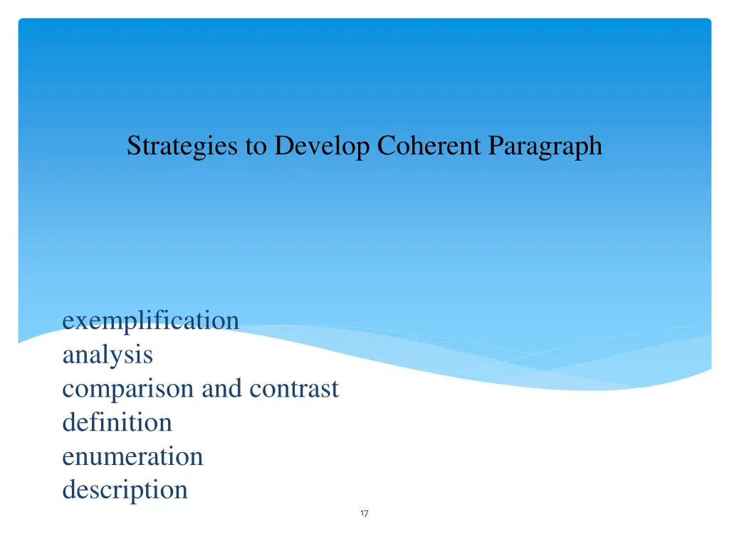 strategies to develop coherent paragraph
